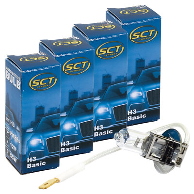 H3 Basic 4x Glühbirne 12V 55W für Mazda Mercedes Nissan Opel Seat