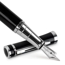 Fountain Pen Set Extra Fine Nib Includes 24 Pack Ink Cartridges Ink Refill Co...