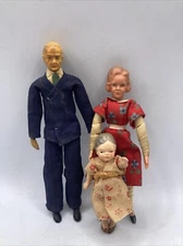 Vintage Lot 3 Dollhouse Miniature Dolls -2 German & 1 Japan