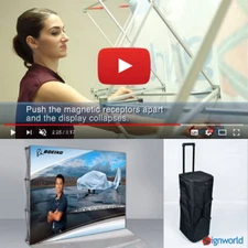 8ft Pop-Up Tension Fabric Trade Show Display Booth Frame Stand Pop up Free Case