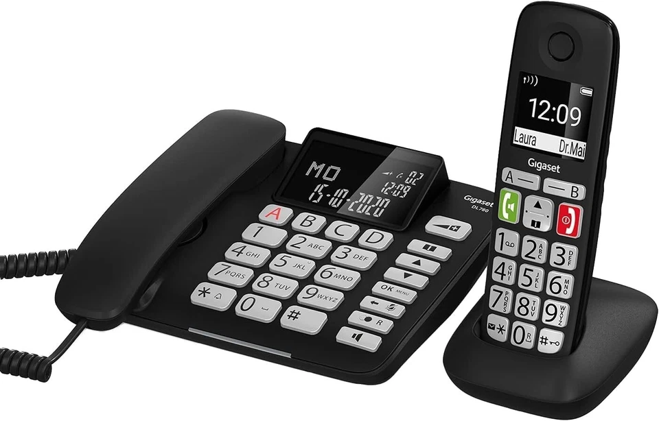 Gigaset DL780 Plus Téléphone Fixe + Sans Fil Touche Grand Noir - Photo 1/4