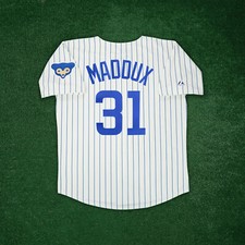 Greg Maddux 1958 Chicago Cubs Men's Ivory Cooperstown Home Jersey w/ Patch