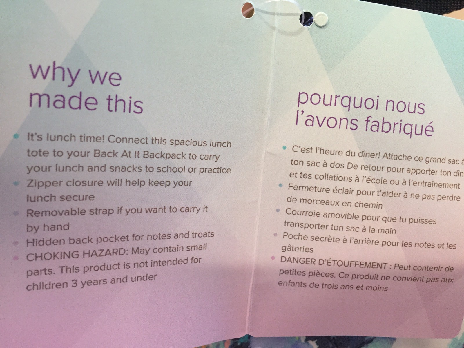 NWT Ivivva By Lululemon Back At It Backpack SHFL/SKYE Lunch Bag SHFL/DEIN image 5
