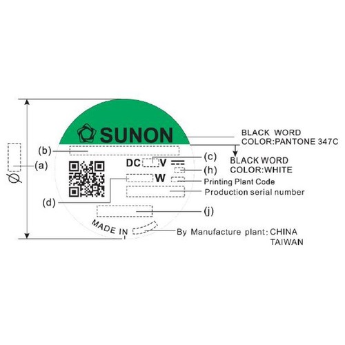 Fan 12V DC 1,44W 60x60x20mm 38,3m³/h 4700U/Min 38,3m³/h Sunon EE60201S11000U999 - Picture 4 of 4