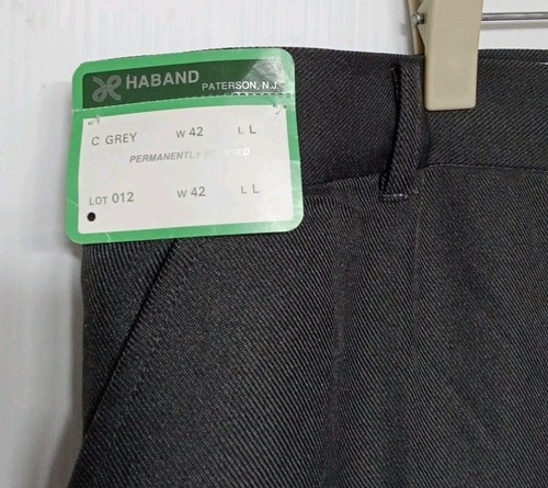 Vintage Haband Flanel Lined Dress /work Pants Sz 42 L (30)copor Code C Gray - Picture 3 of 12