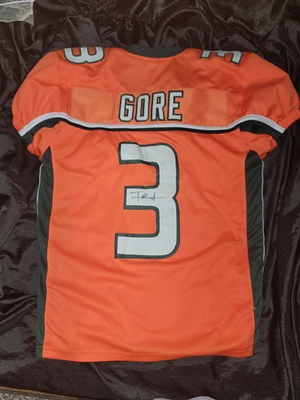 #ad #ad Frank Gore Autographed Custom Miami Hurricanes Orange Football Jersey JSA $70.00