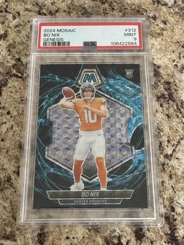 2024 Mosaic Bo Nix Genesis Rookie PSA 9 Case Hit