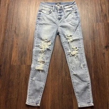 Judy Blue Skinny Fit Jeans Destroyed Light Wash JB82293LT Women’s Size 7/28