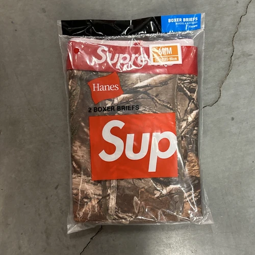 Lot de 2 boxers Supreme véritable arbre camouflage Hanes slip créateur décontracté neuf authentique