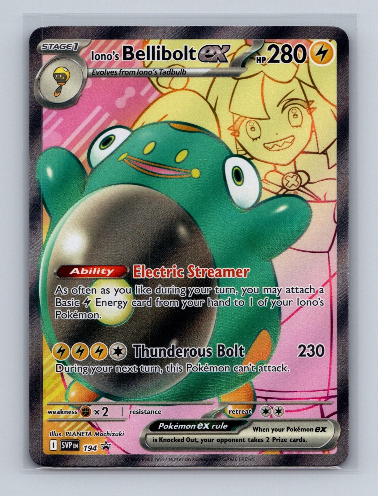 Iono's Bellibolt EX 194 Scarlet & Violet Black Star Promo