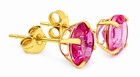 GENUINE 2.18 Cts PINK SAPPHIRE STUD EARRINGS 14K YELLOW GOLD - Free Appraisal — photo 1