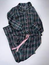 Ann Taylor Sleep Pajamas Set Satin Checkered teal greenish /Pink. Women  s small