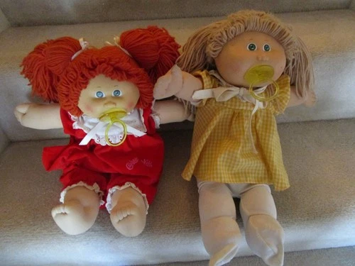 New Listing2 VINTAGE CABBAGE PATCH DOLLS WITH PACIFERS RED HAIR AND BROWN HAIR