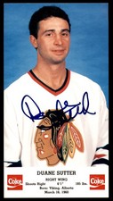 Duane Sutter Autographed Signed 3.5x6.5 Photo Chicago Blackhawks