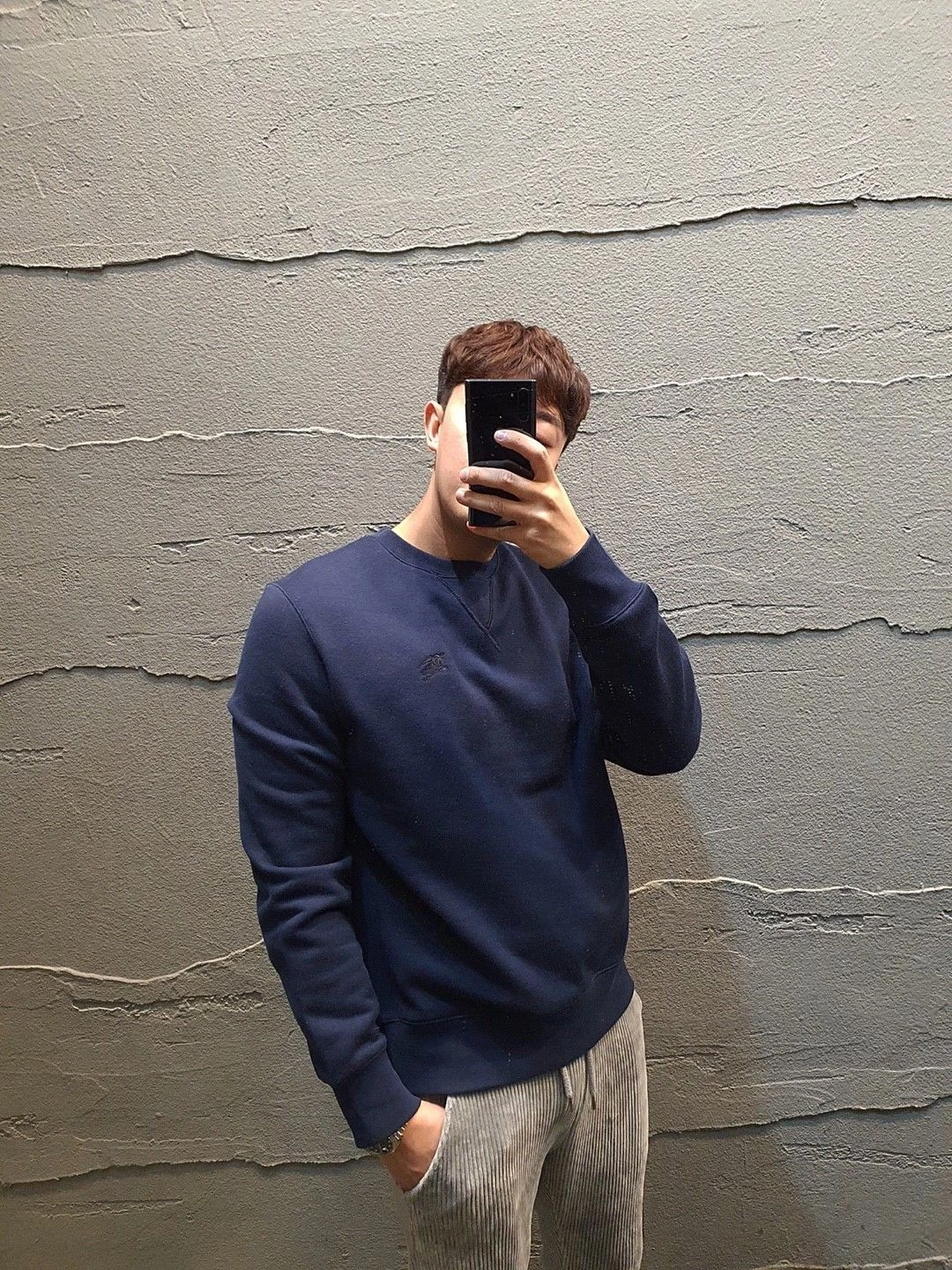 Felpa Burberry con logo Navy 17750723