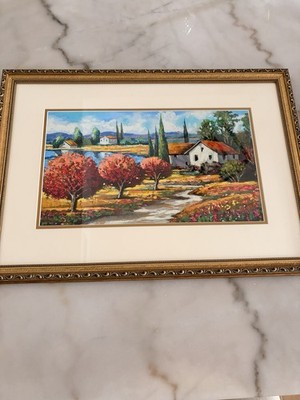  Vtg Painting Mark Braver  Sign And Numbered Lmt  Edit Serigraph Framed 25''x 18''