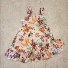 Janie and Jack Floral Ruffle Dress Girls SZ 3 Cotton Fairygoth