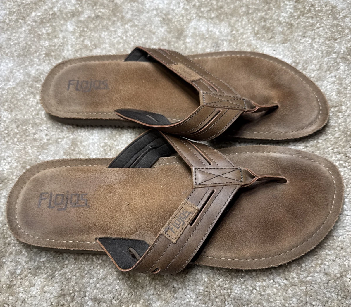 Flip Flop Brown Leather Upper Sandals for Men for sale | eBay