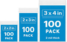 300 Pack Small Clear Zip Bags 3 Sizes 2x2 2x3 3x4 Inch Jewelry Bead Storage
