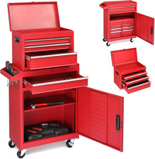 4-drawer Rolling Tool Chest With Wheels Lock Tool Box With Large Storage Cabi 4-drawer Rolling Tool Chest With Wheels Lock Tool Box With Large Storage Cabi