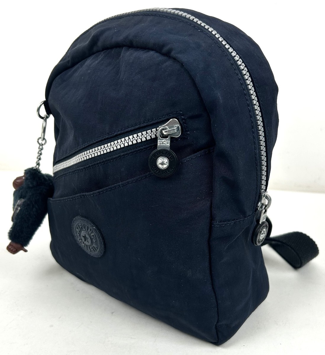 Kipling Small Flap Backpack in periwinkle with Monkey Charm Kipling | Bags | Kipling Light Blue Nylon Mini Backpack With  main image 4