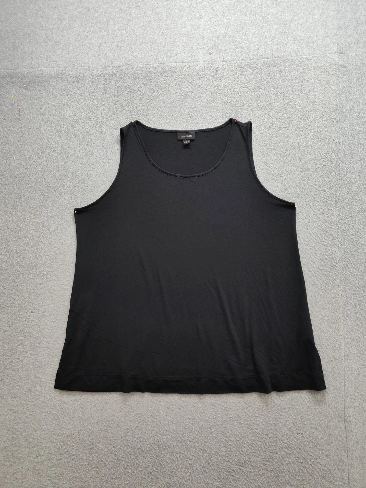 J Jill Women Tank Top M Black Sleeveless Round Neck Base Layer Comfort Casual