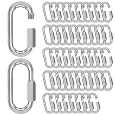 M6-50 Pack 2.3 Quick Links Chain Connectors, 1/4 Galvanized Chain Locking Car