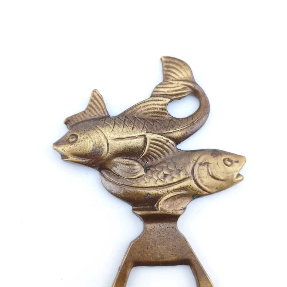 🪙 Vintage Flaschenöffner Messing 🐟 Doppel-Fisch Design – Sammler Rarität 🍺 - Bild 3 von 3