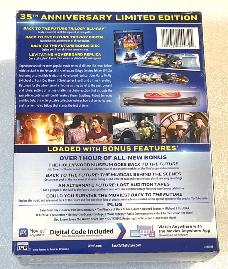 Back To The Future 35th Anniversary Trilogy Edition Blu Ray Exclusive Hoverboard - Image 2 of 4
