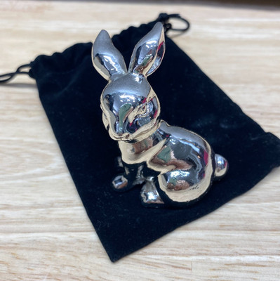 Russ Berrie Silverplated Bunny Figurine Spring Breeze Collection