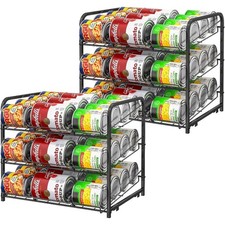 2 Packs Can Organizer for Pantry, Stackable Can Storage Rack Holds up to 36 Cans