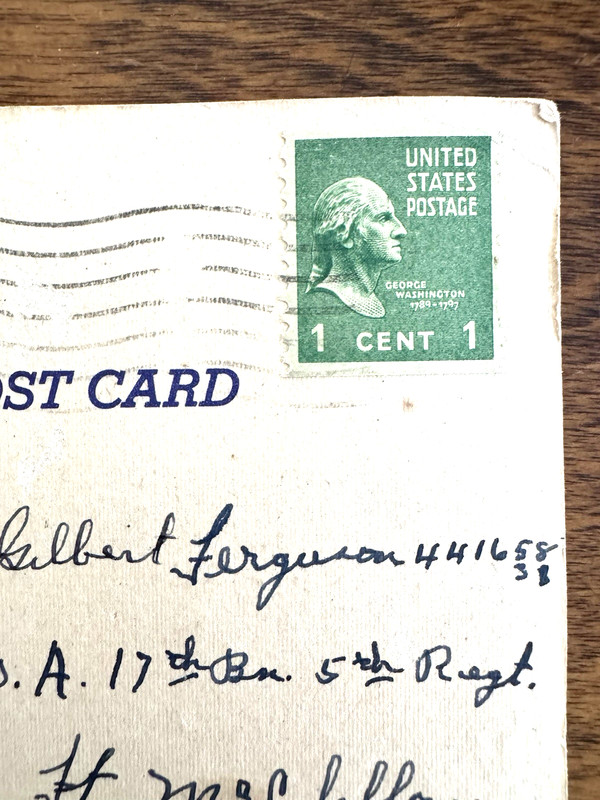 Vintage Postcard Ripping Time Here in Atlantic City With George Washington Stamp