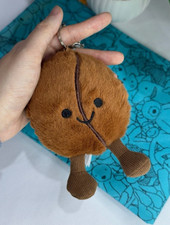 Jellycat Amuseables Coffee Bean Plush Keychain Bag Charm Cute Soft Toy Gift NWT
