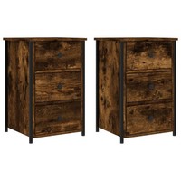 Nachttische2Er Set RäUchereiche 40X36X60 Cm Holz