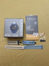 Garmin Instinct 2 Solar 45mm BLUE Silicone GPS - Excellent Plus Bands And Accs