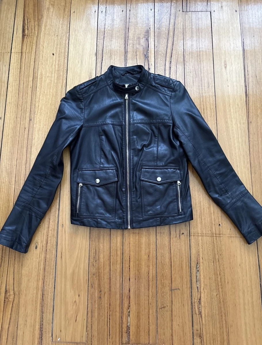 Massimo Dutti Coats, Jackets & Vests Leather Outer Shell for Women