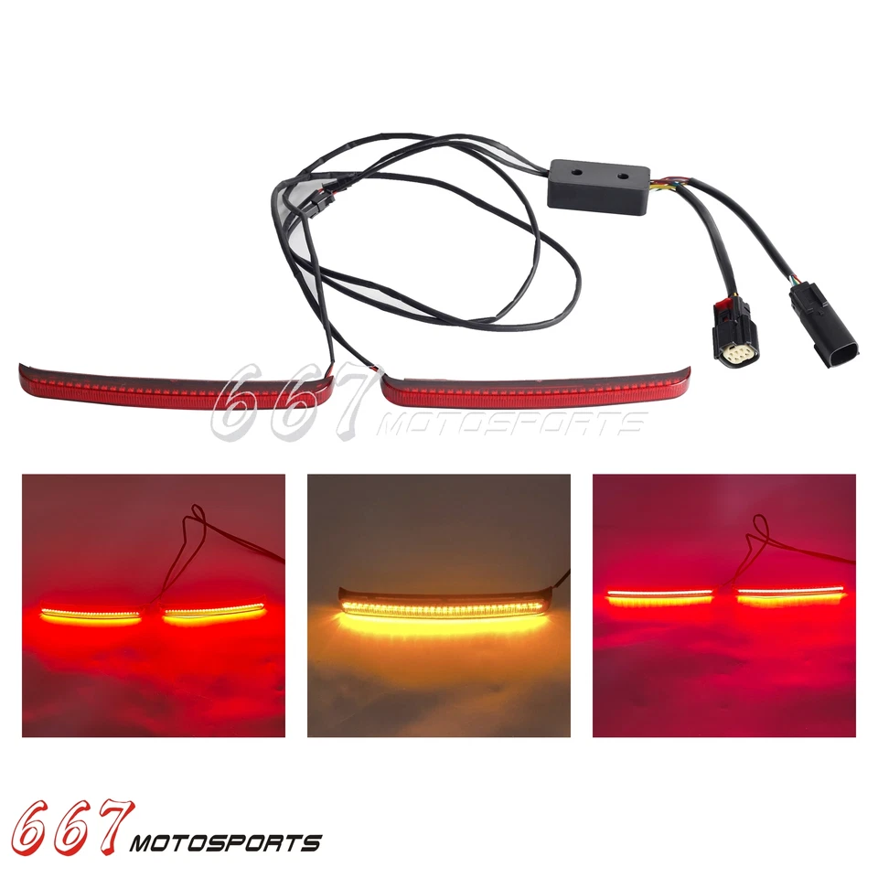 Luz trasera de señal de giro LED que fluye alforja para Harley Touring Glide 2014-2022 Foto 2 de 4