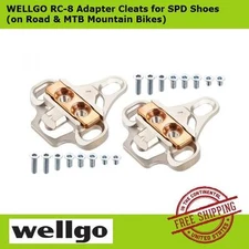 Wellgo RC8 SPD Shoes Adapter Cleats for Shimano (includes hardware) -Silver, NEW