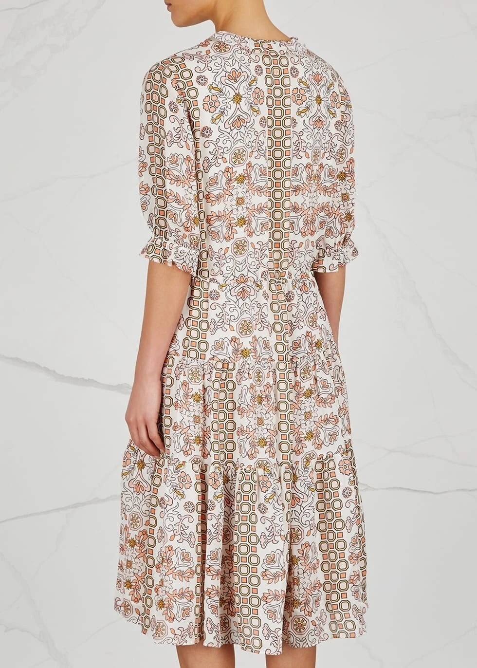 Abito Tory Burch Serena in seta Hicks Garden 12 coulisse