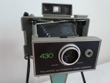 Vintage Gray Polaroid 430 Automatic Land Camera Folding Photograph Strap Display