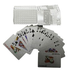 24k Gold-Silver Plated Shiny Playing Cards EURO Game Poker Deck + Box