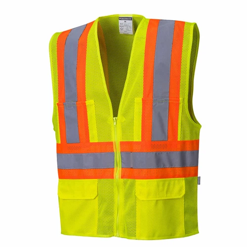 Portwest US371 Tulsa Contrast Hi Vis Reflective Cooling Mesh Safety Vest ANSI - product listing photo