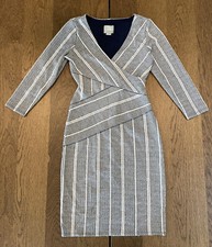 Anthropologie Maeve Women’s Size XS Blue Wrapped Striped Column Dress