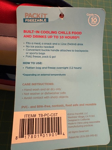 PACKiT Freezer Striped Lunch Freezer Bag (New) - Picture 3 of 4