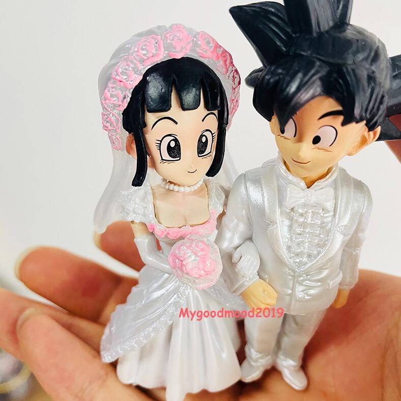 Anime Figure DB Goku ChiChi Wedding Figure Toy Cake Topper Bridal
