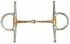 New Showman 5" SS Full Cheek Copper Broken Mouth Snaffle Horse Size Bit 46320