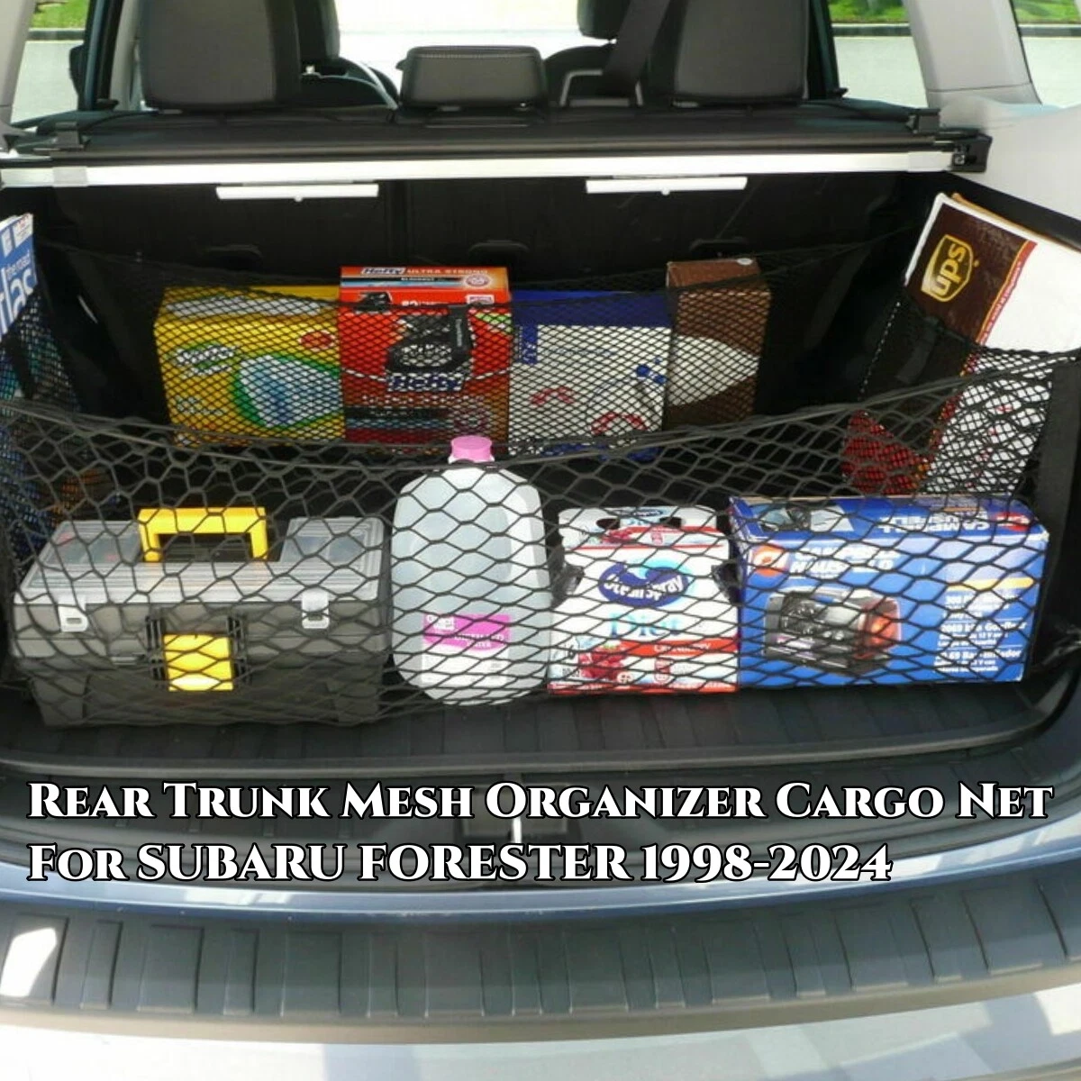 Auto Rear Trunk Cargo Net Mesh Storage Organizer Pocket Fit For
