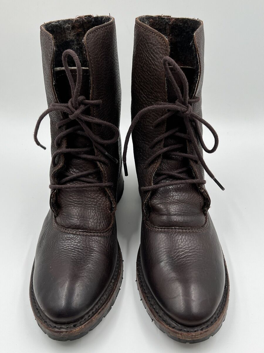 VINTAGE SHOE COMPANY Combat Boots Brown sz 8 Tartan Lining VINTAGE SHOE COMPANY Combat Boots Brown sz 8 Tartan Lining