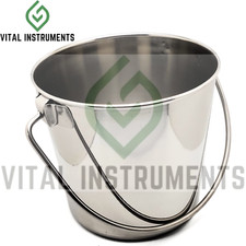 Bucket Pail 2 Qt Stainless Steel Dog Pup Kennel Farm Feed Rust Resistant