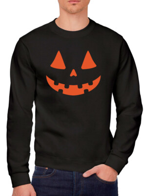 Kürbisgesicht Herren Sweatshirt Halloween Party Trick Leckerli Schnitzen Jack O Laterne
